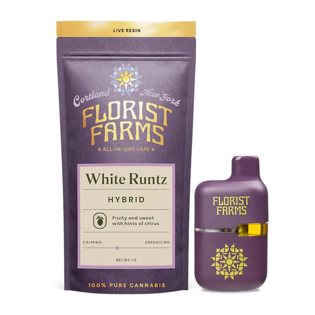 Florist Farms White Runtz | Live Resin | All-In-One Vape | 1G