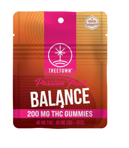 Product: 1:1 Balance | Passion Fruit | 40mg THC x 40mg CBD | 5pk | TreeTown
