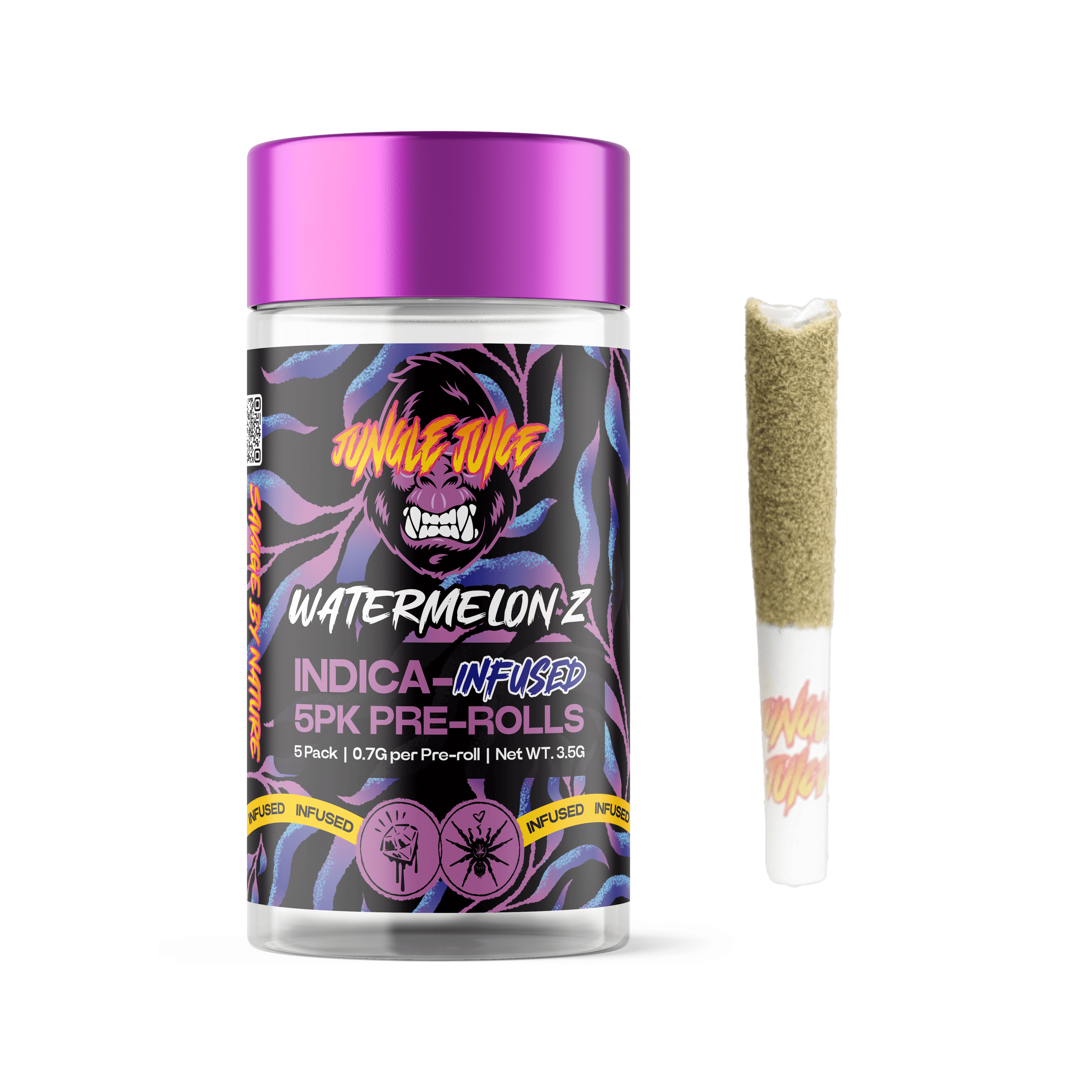 Jungle Juice Watermelon Z - 5 pk (0.5g) Tarantula Pre-Rolls — PRE_ROLLS