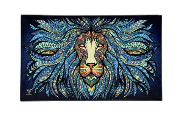 Glass rollling trays - medium - tribal lion