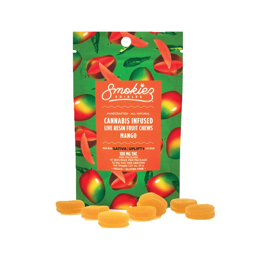Smokiez Edibles: Live Resin Mango Fruit Chews (S) 100mg