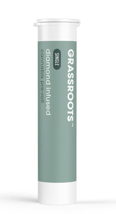 Grassroots Diamond-Infused Pre-Roll (1g)- Green Caffein