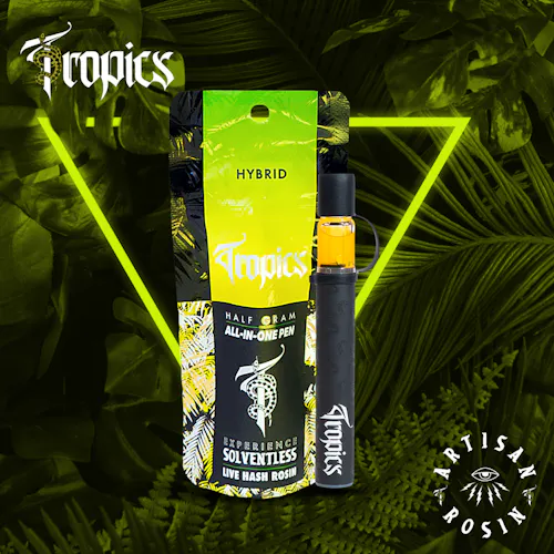 Tropics Vape | .5g Solventless Live Hash Rosin Disposable-Animal Mints-active