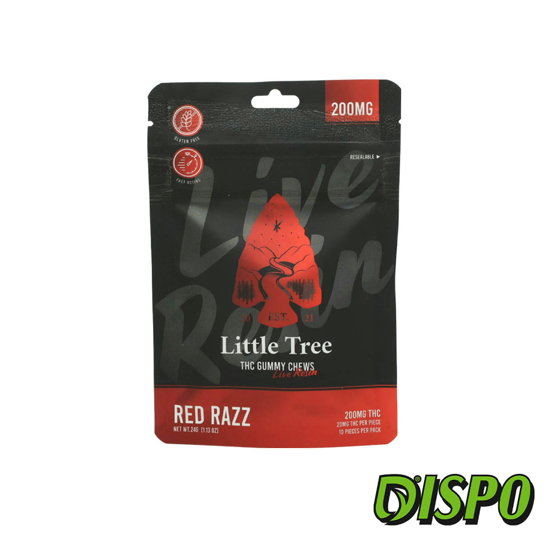 Little Tree - Red Razz 200mg Live Resin Gummies