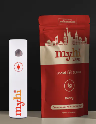 Berry Social Sativa – Waterless Live Rosin AIO Disposable Vape – 1g-1