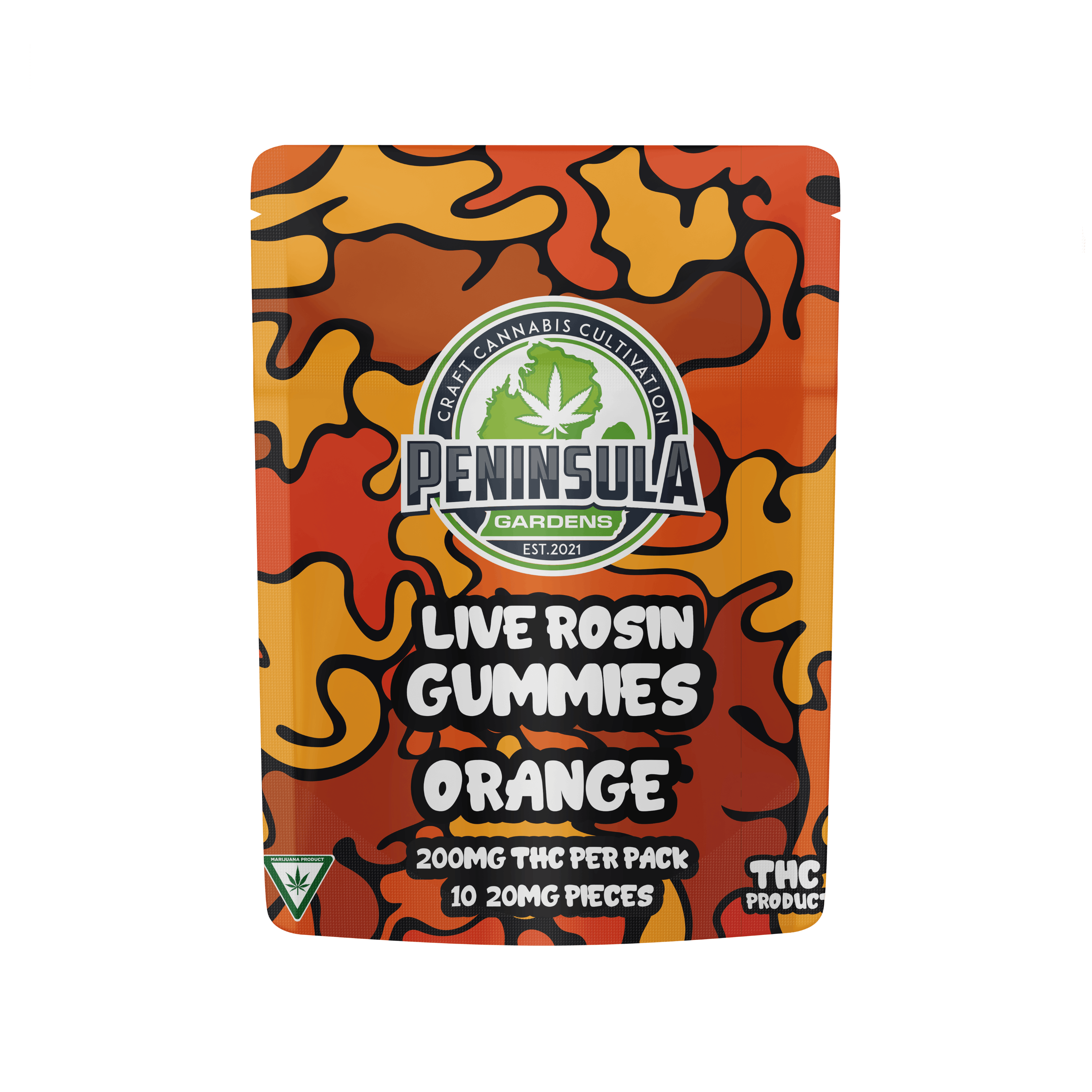 PENINSULA GARDENS | ORANGE - LIVE ROSIN GUMMIES | 200MG