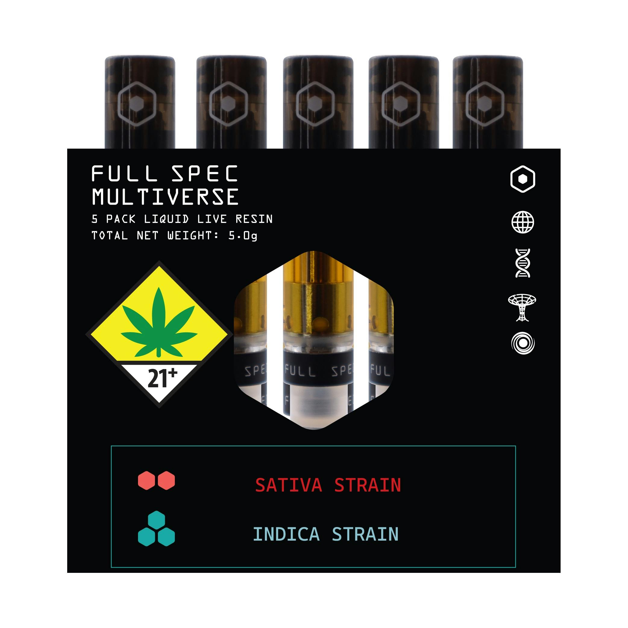 Ak-47 x Mr. Nice Multiverse Live Resin Vape Cartridge Pack | 5x1g