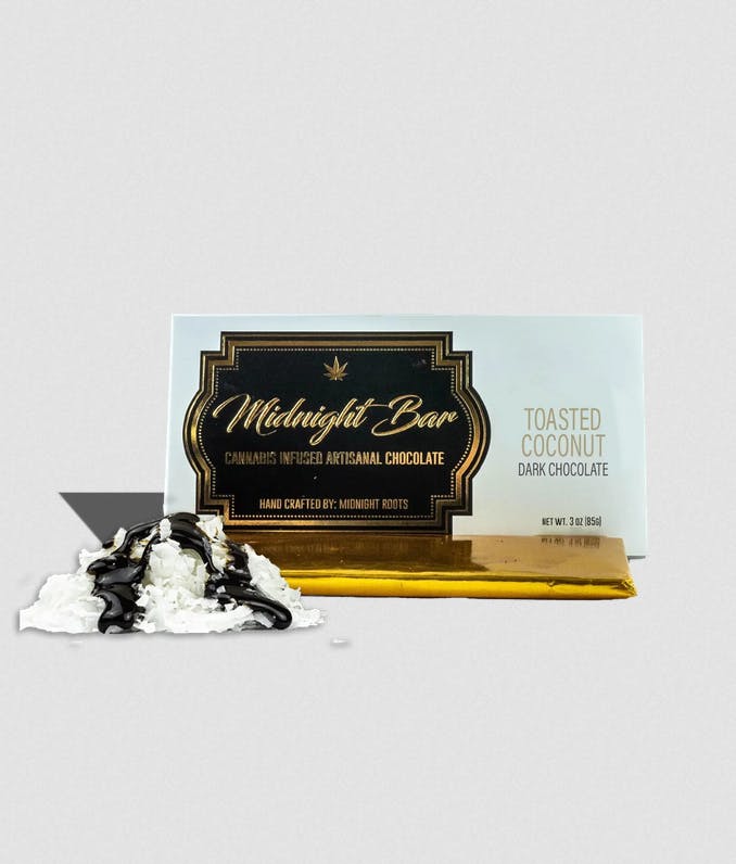 Product: Midnight Roots | Toasted Coconut 200mg Chocolate Bar