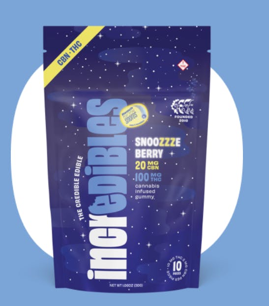 Edibles | Incredibles | Infused | Snoozzze Berry CBN:THC | 10ct | 100mg
