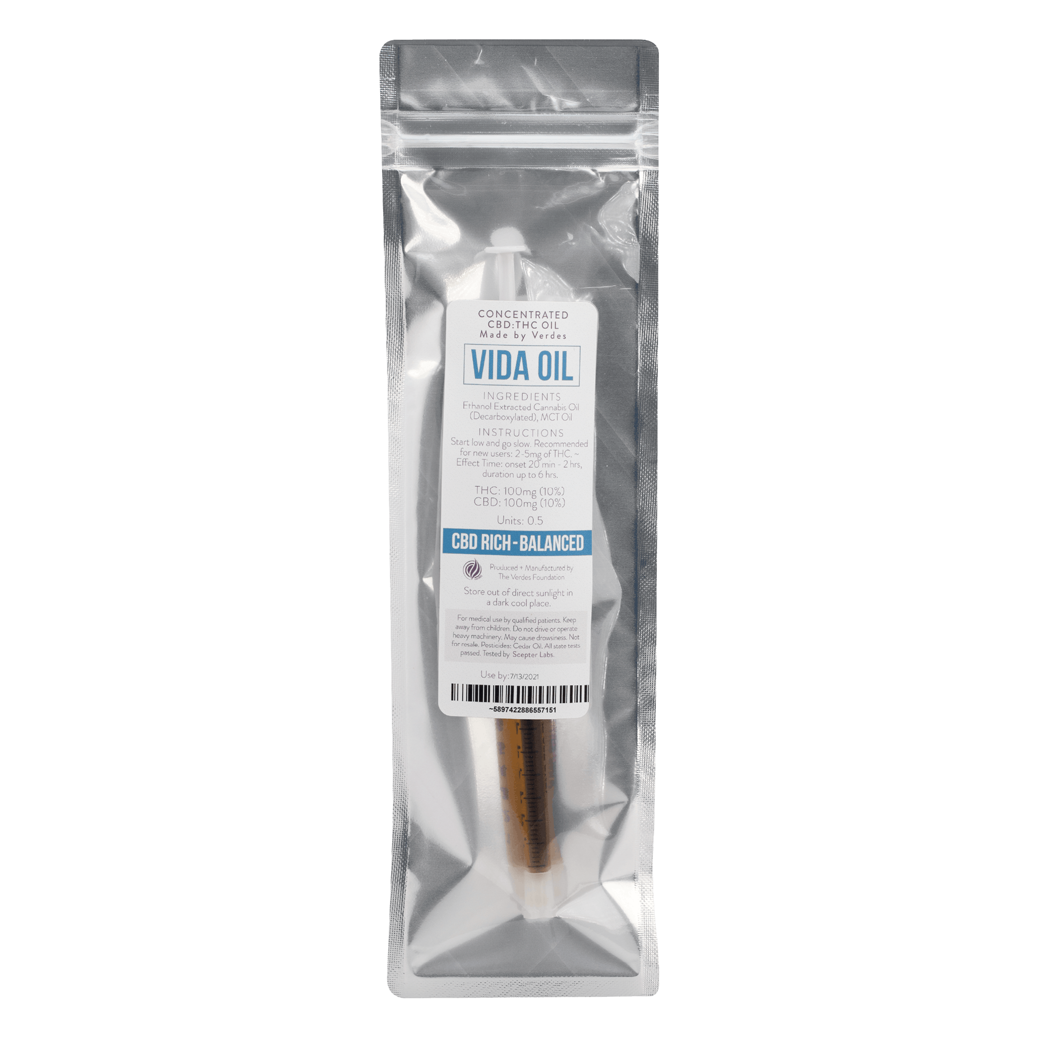 Verdes | Vida Oil | 1:1 THC:CBD 100mg