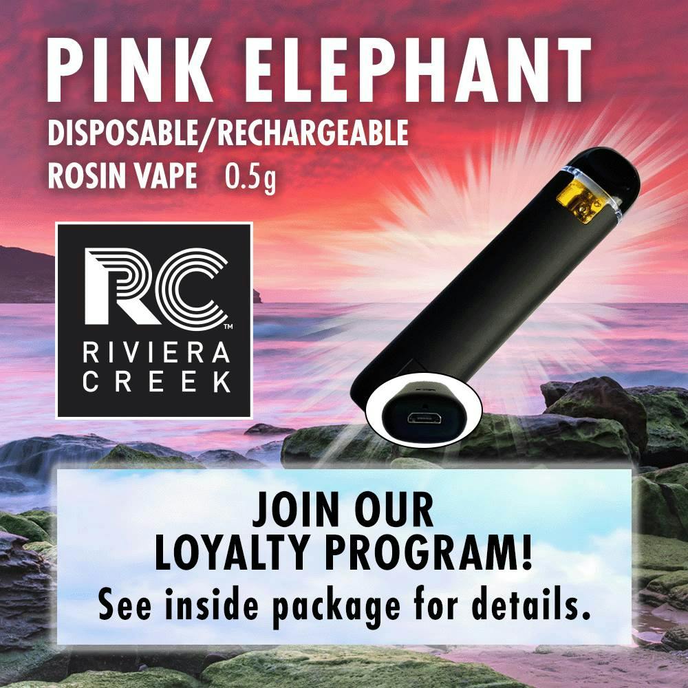 riviera creek disposable vape Pink Elephant Rosin Disposable Vape .5g Vaporizers