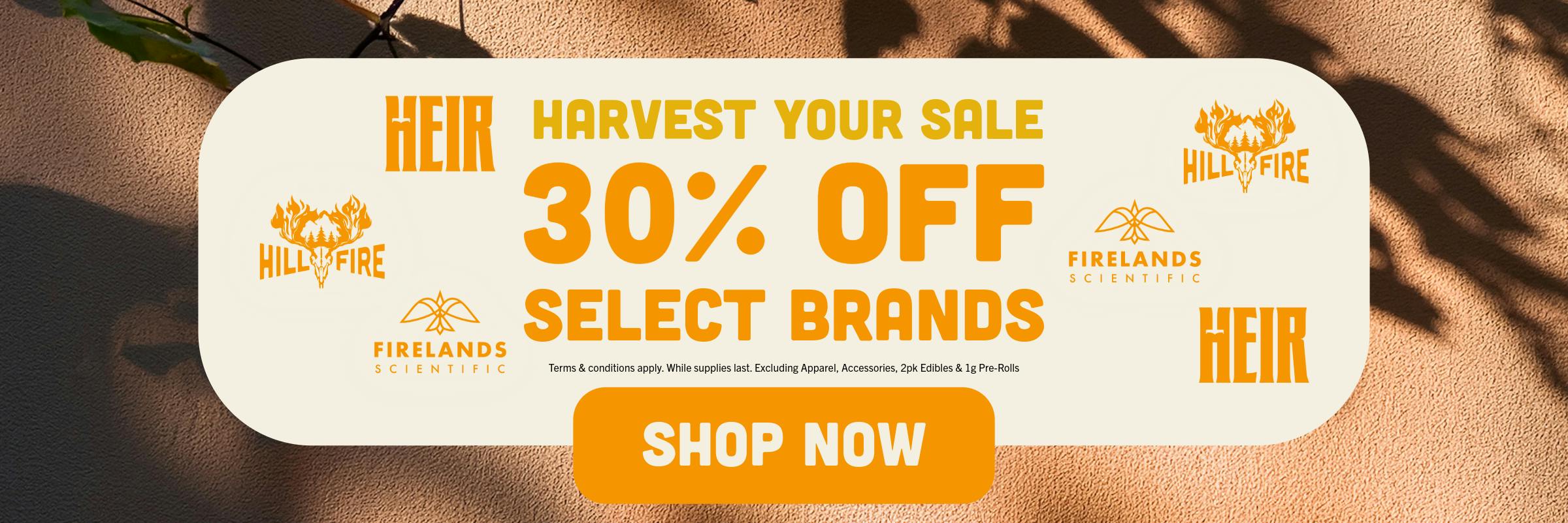 30% OFF SELECT BRANDS SALE