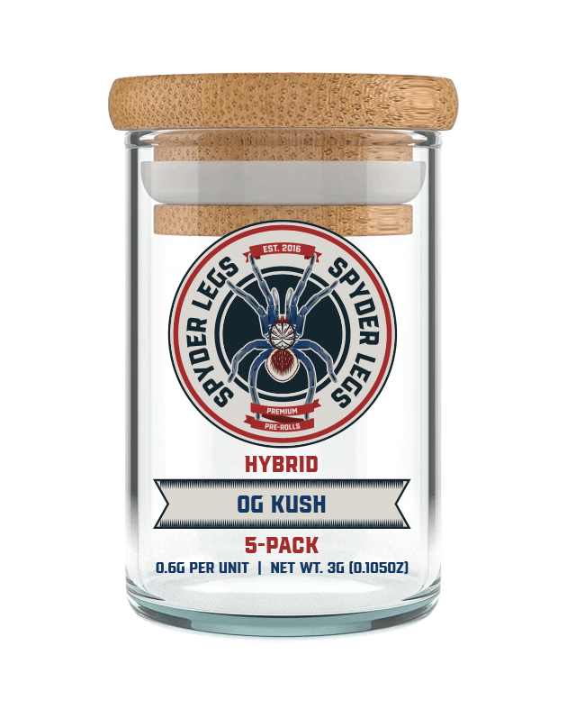 Product: SPYDER LEGS | OG KUSH | INFUSED PRE-ROLLS | 5 x 3G | HYBRID