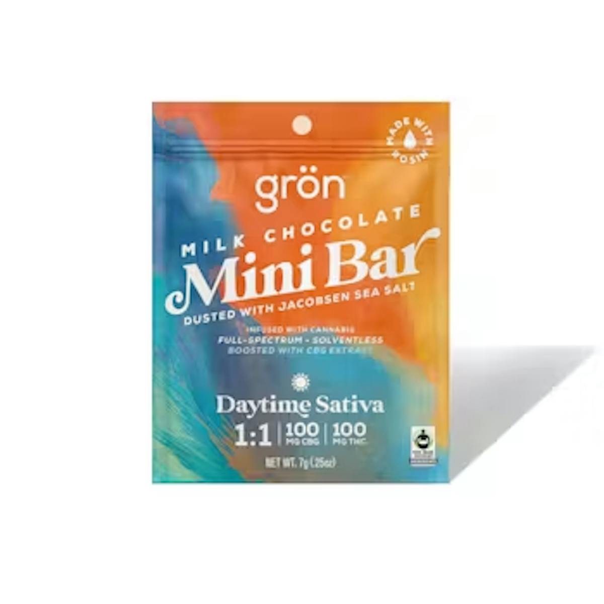 Photo of Gron 100mg 1:1 THC:CBG MILK CHOCOLATE MINI BAR W/ JACOBSEN SEA SALT