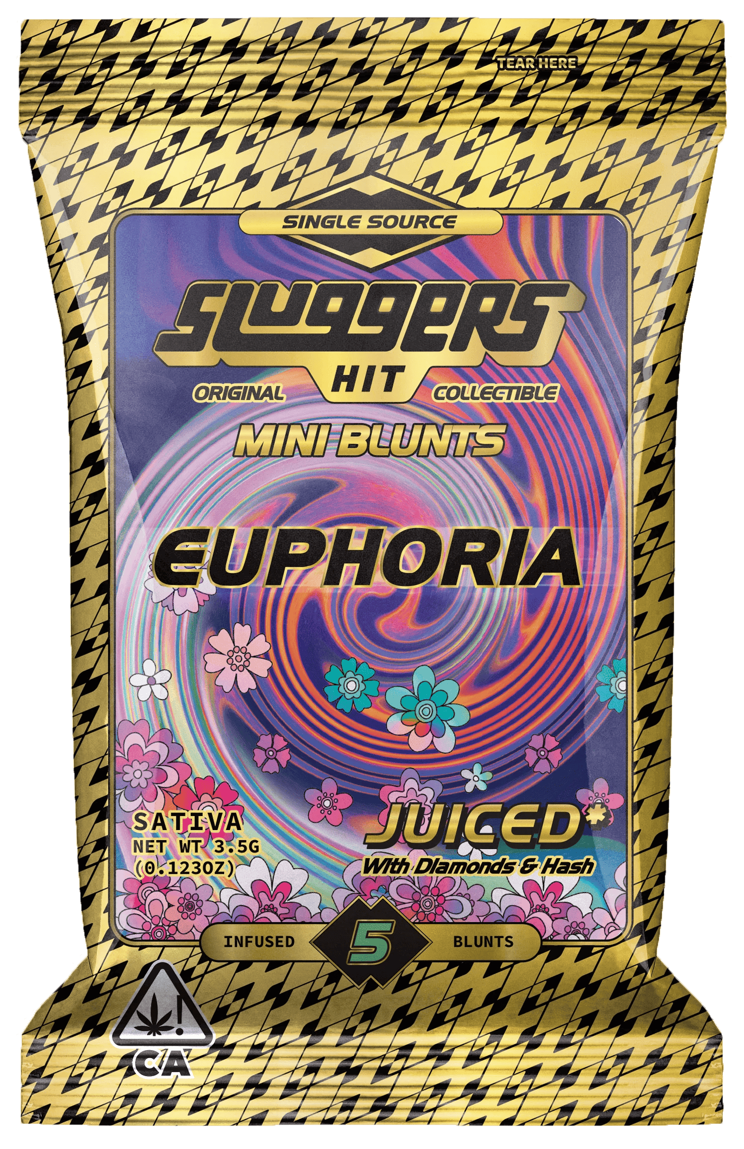 Sluggers Euphoria 5pk 3.5g Diamond Hash Infused Blunts