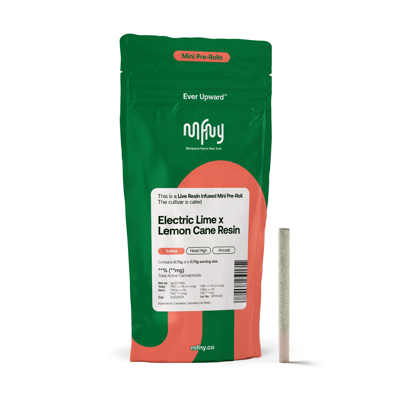 MFNY | Electric Lime x Lemon Cane | Live Resin Infused Pre-roll | .75g | 4pk