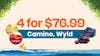 4 for $76.99 - Camino and Wyld Gummies