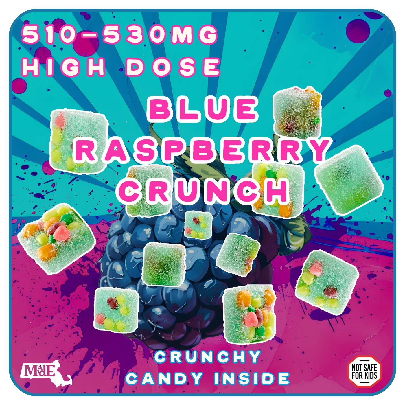 Blue Raspberry Crunch | High Dose | 20 Pack (480-500mg)-0
