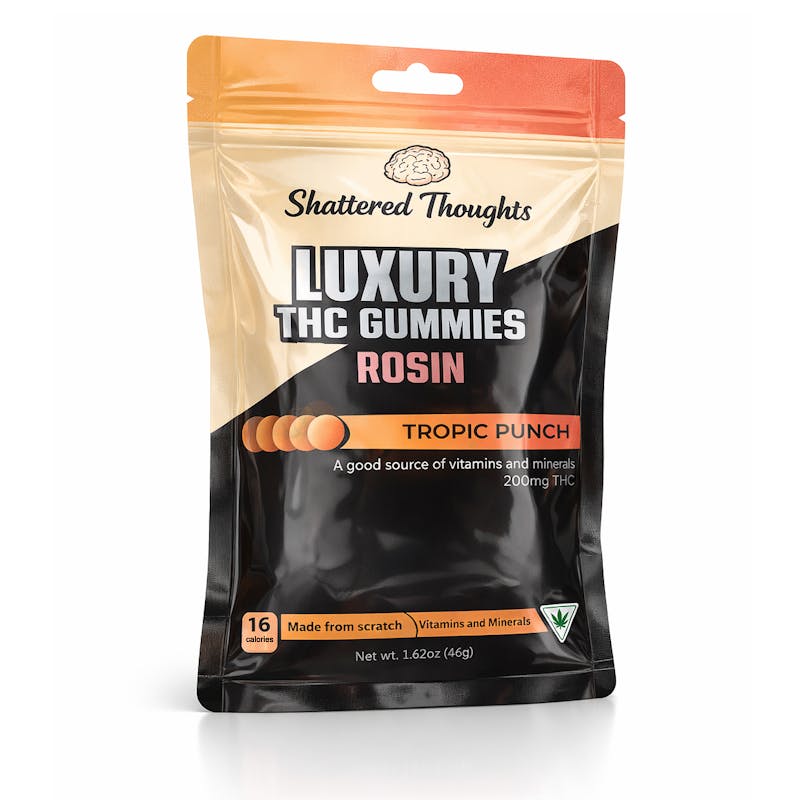 Product: Shattered Thoughts | Hash Rosin Gummies - 200mg - Tropic Punch