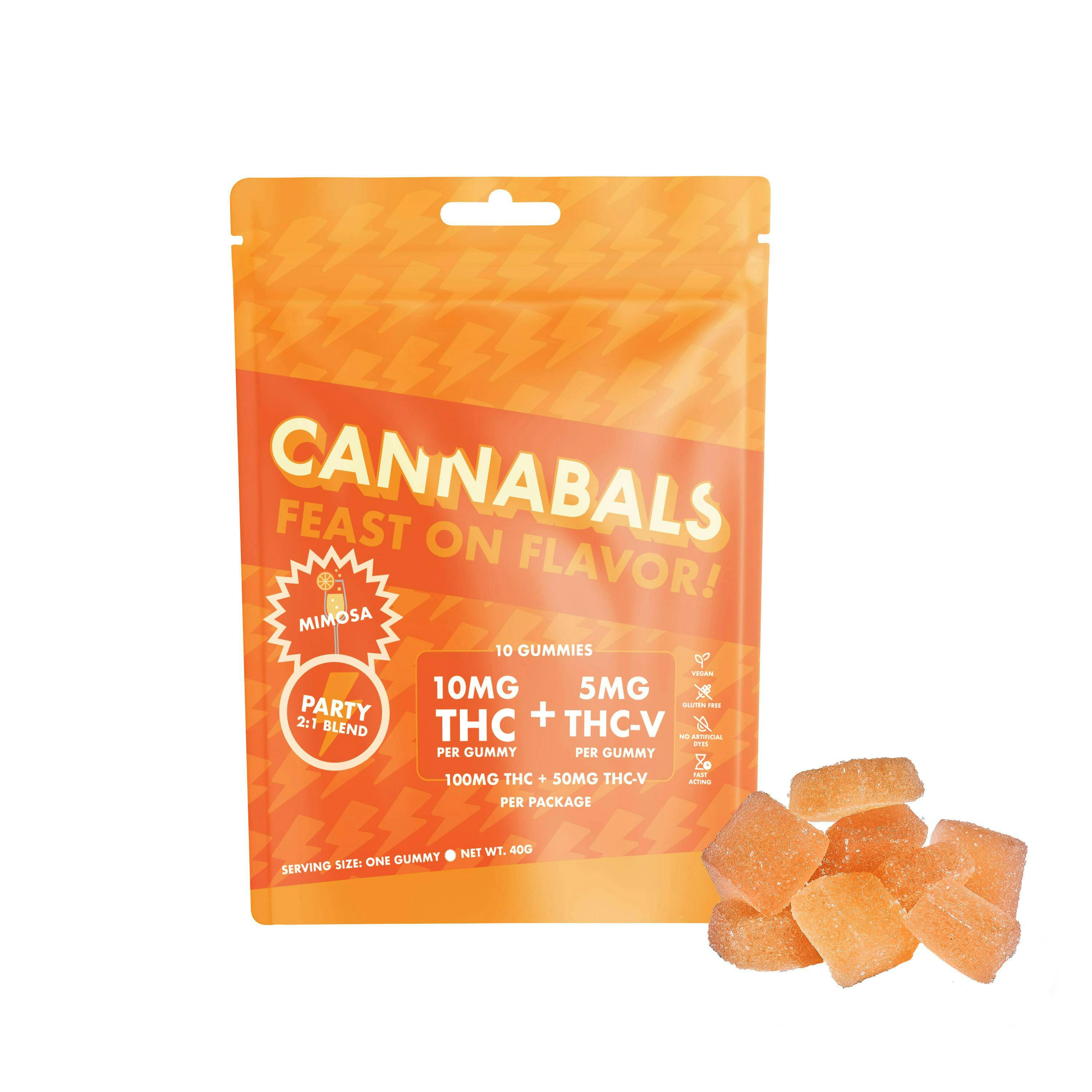 Cannabals Mimosa Party 2:1 THC:THCV 10pk 100mg Gummies