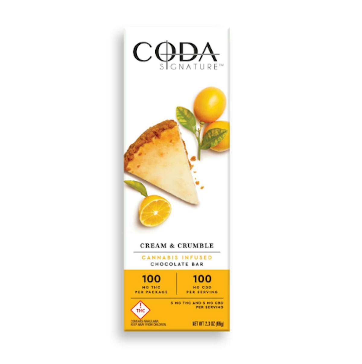 Photo of Coda – Chocolate – Cream & Crumble (1:1) (CBD:THC) 100mg