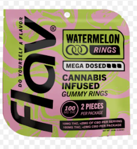 Mega Rings: Watermelon – 100mg Distillate Gummies – Flav-1