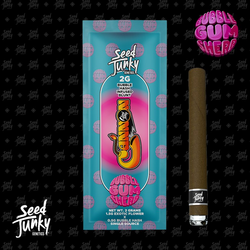 Seed Junky 2g Infused Bubble Hash Cannon Preroll Bubble Gum Sherb