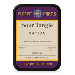 Infused Live Resin Sour Tangie | 1/2 Gram Joints | 5pk