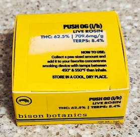 Push OG Cold Cured Live Rosin | Indica Dominant | Bison Botanics-0