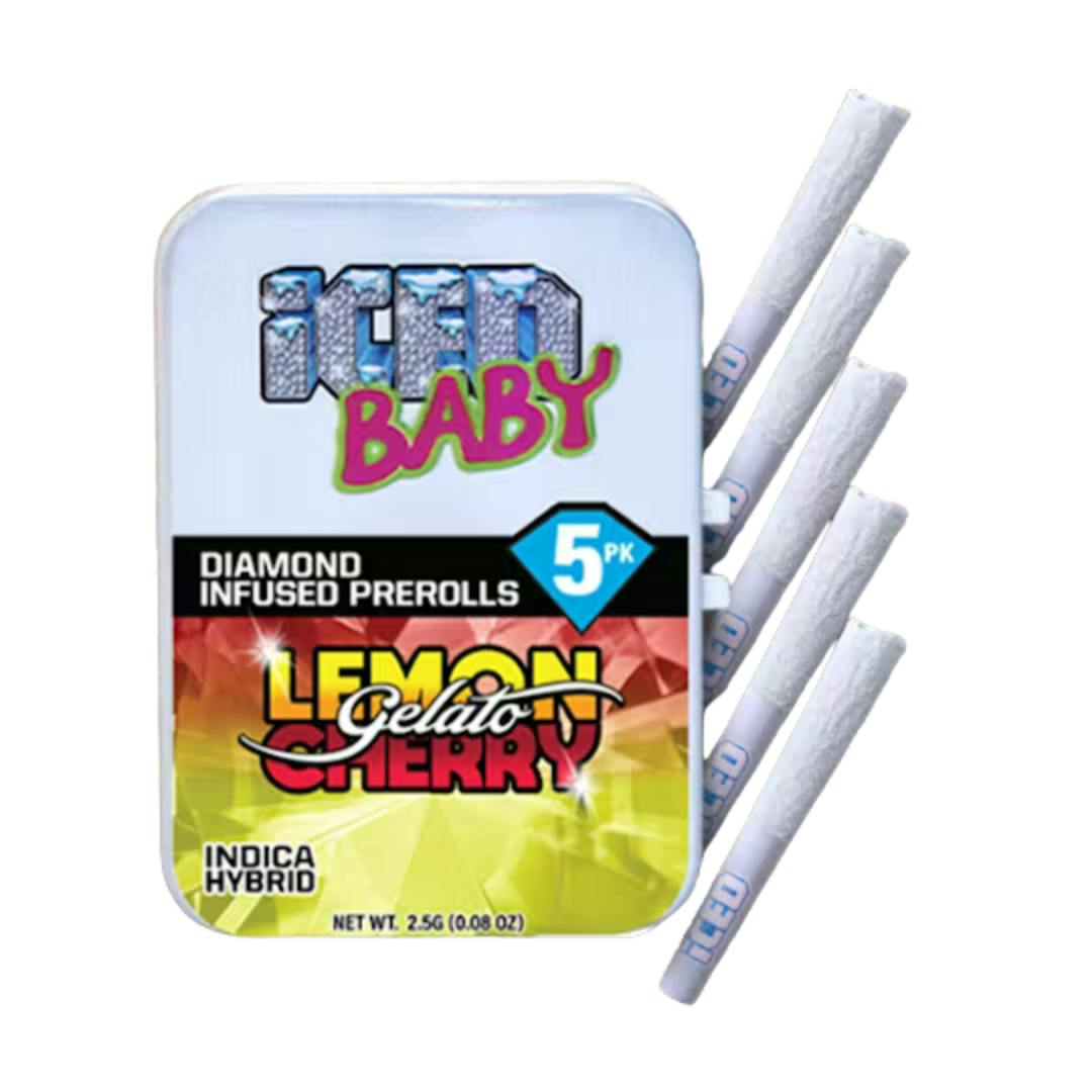 LEMON CHERRY GELATO ICED INFUSED PREROLLS 5PK-0