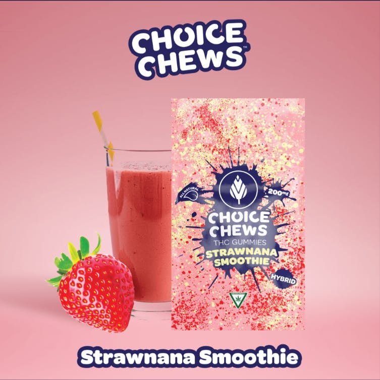 Product: Choice Chews | Strawnana Smoothie 200mg Gummies