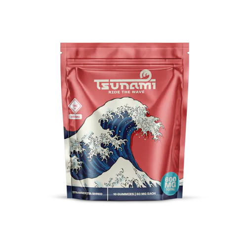 Tsunami | Strawberita Shred Gummies | 600mg (10pk)-active