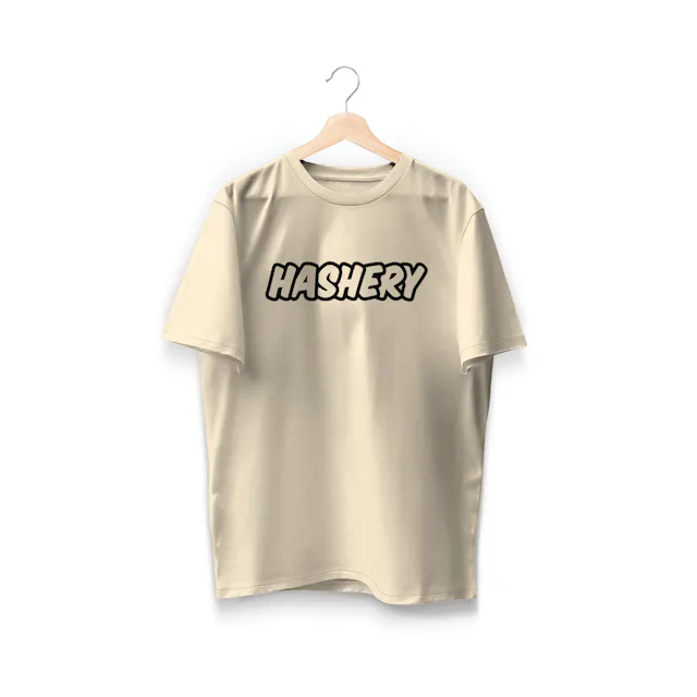 Hashery T-Shirt Logo Ivory (M) (hybrid, apparel)