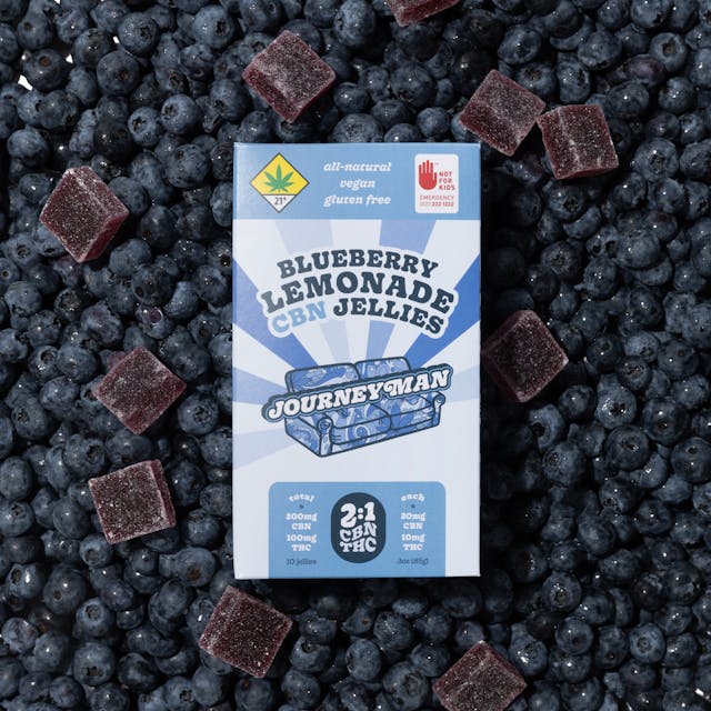 Fresh squeezed and made with the good stuff, the perfect balance of sweet blueberry and tart lemonade. Our 2:1 CBN ratio for that reefer fueled rest and stoney sweet dreams. All-Natural, Vegan and Gluten Free 200mg CBN/100mg THC, 10-pack (20mg CBN/10mg THC each)
