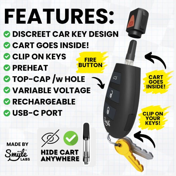 Photo of SMYLE Labs – Penjamin Car Key Variable Voltage 510 Thread Battery