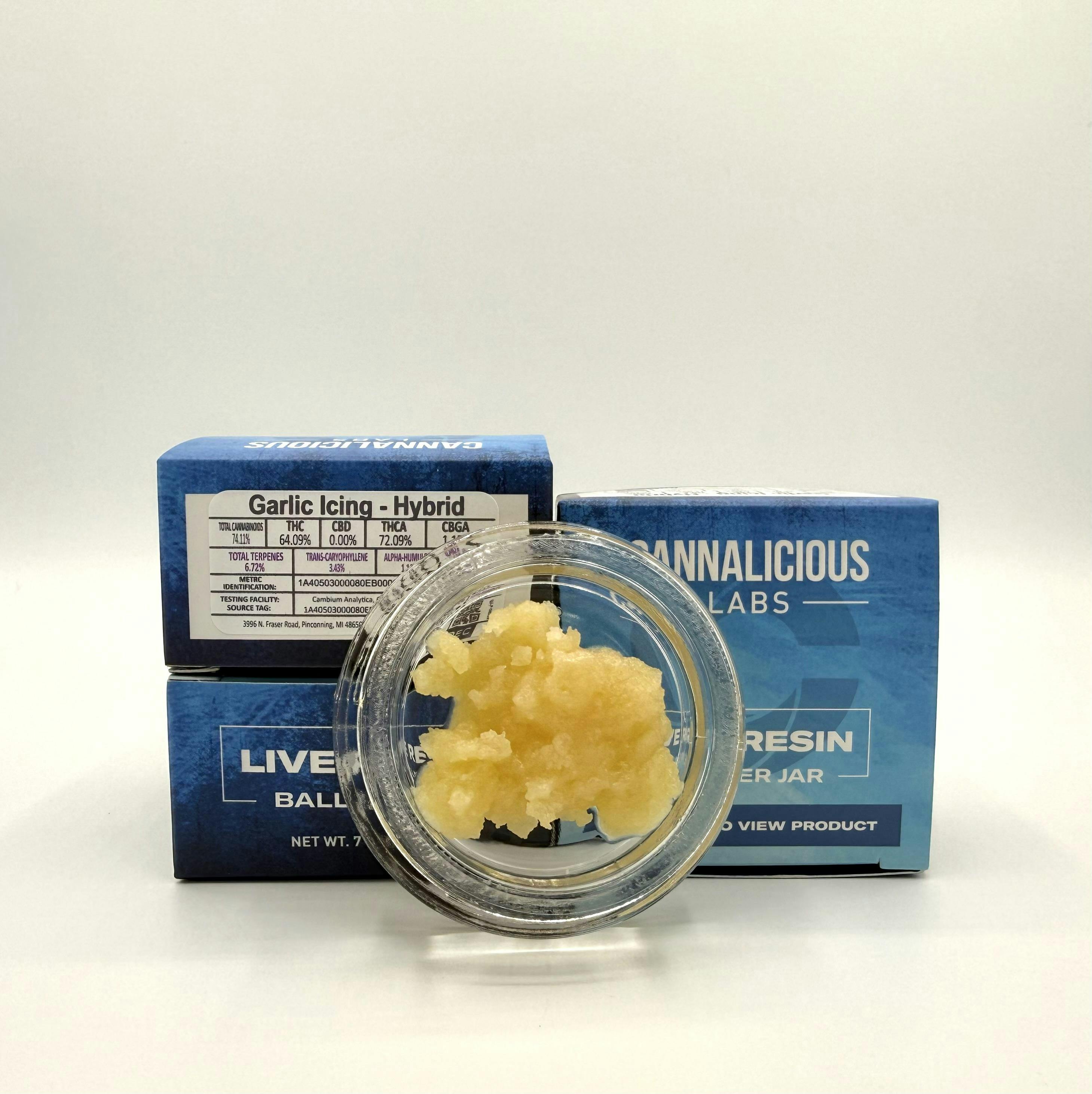 Cannalicious - 7g Live Resin Baller Jar - Garlic Icing