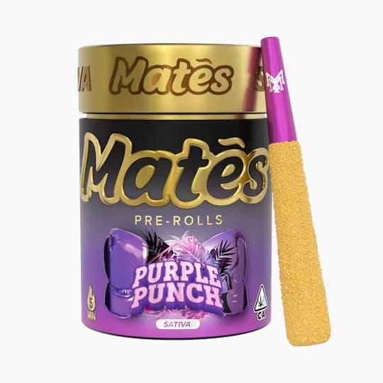 MUHA MEDS MATES | PURPLE PUNCH | INFUSED PRE-ROLLS | 5 x 3G | SATIVA