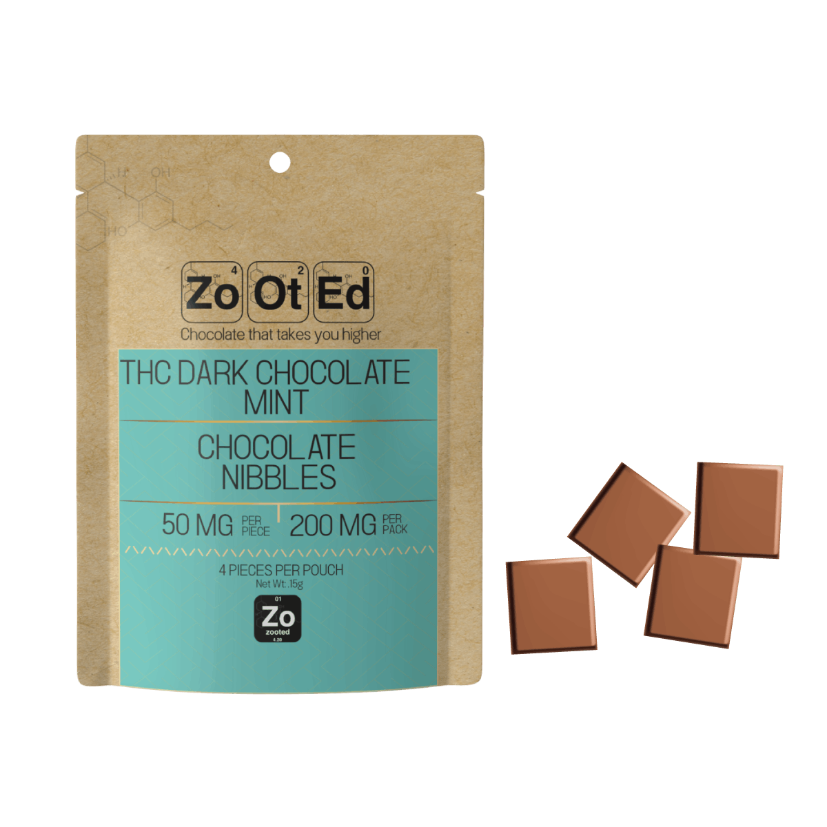 Product: ZOOTED | DARK CHOCOLATE MINT NIBBLES | 200MG