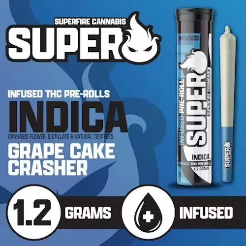 SuperFire - 1.2g Infused Preroll - Grape Cake Crasher