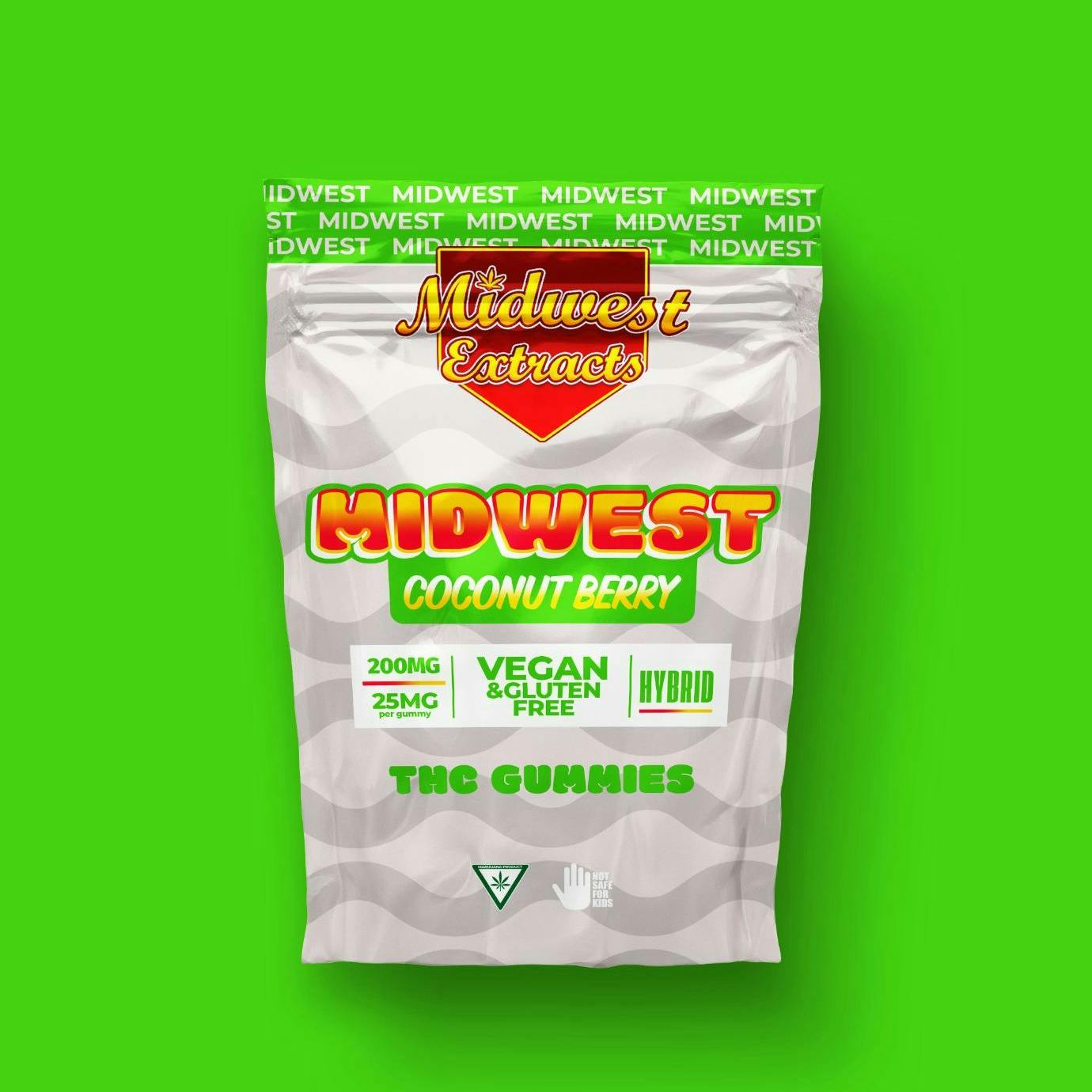 Product: Midwest Extracts | Gummies - 200mg - Coconut Berry (Hybrid)
