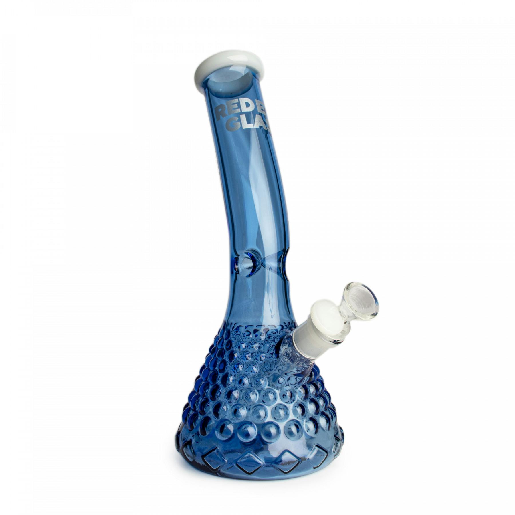 Red eye glass - cronus lean-back textured beaker - 12