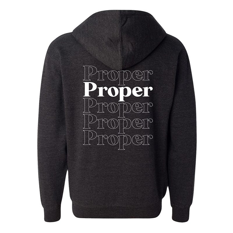 Repeating Proper Zip Hoodie | Proper Cannabis - Bridgeton