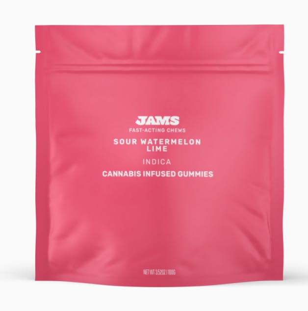 JAMS Sour Watermelon Lime Nano Fast Acting Gummies 100mg 20pk