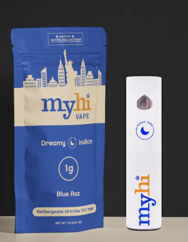 Blue Raz Dreamy Indica – Waterless Live Rosin AIO Disposable Vape – 1g-1