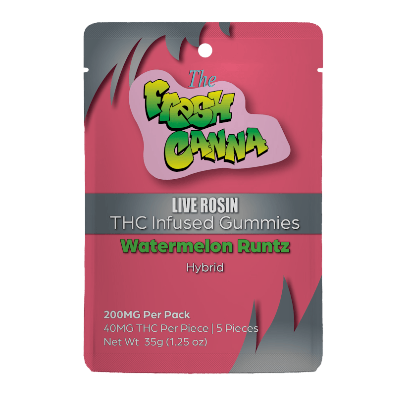 Fresh Canna | 200mg Live Rosin Gummies | Watermelon Runtz (Hybrid)