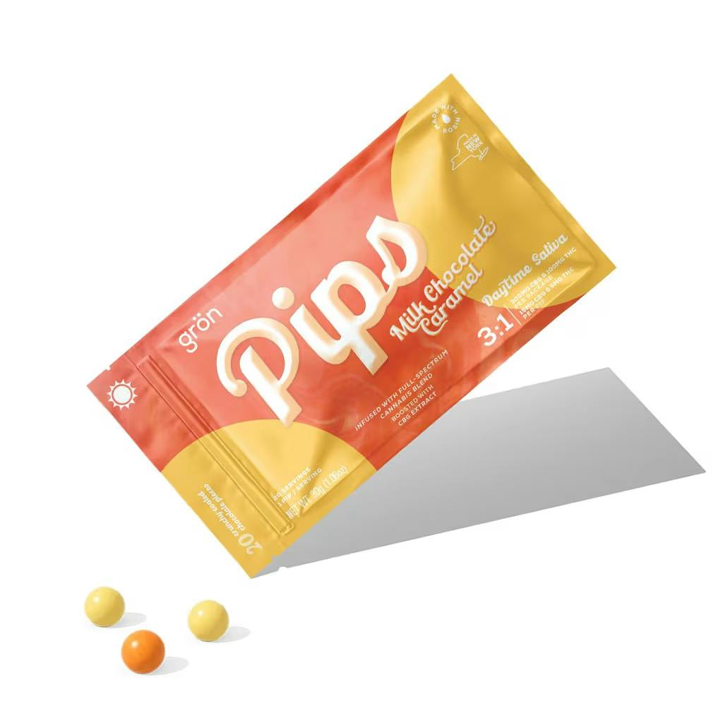 Pips | Milk Chocolate Caramel 3:1 CBG/THC | 20pk Chocolates | 100mg