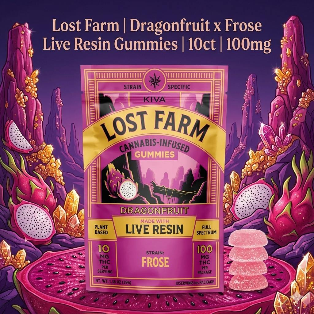 Product Lost Farm | Dragonfruit x Frose | Live Resin Gummies | 10ct | 100mg