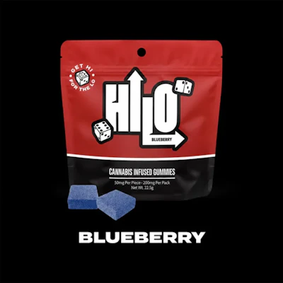Hi-Lo - 200mg Live Resin Gummies - Blueberry - EDIBLES by HILO at King of Budz