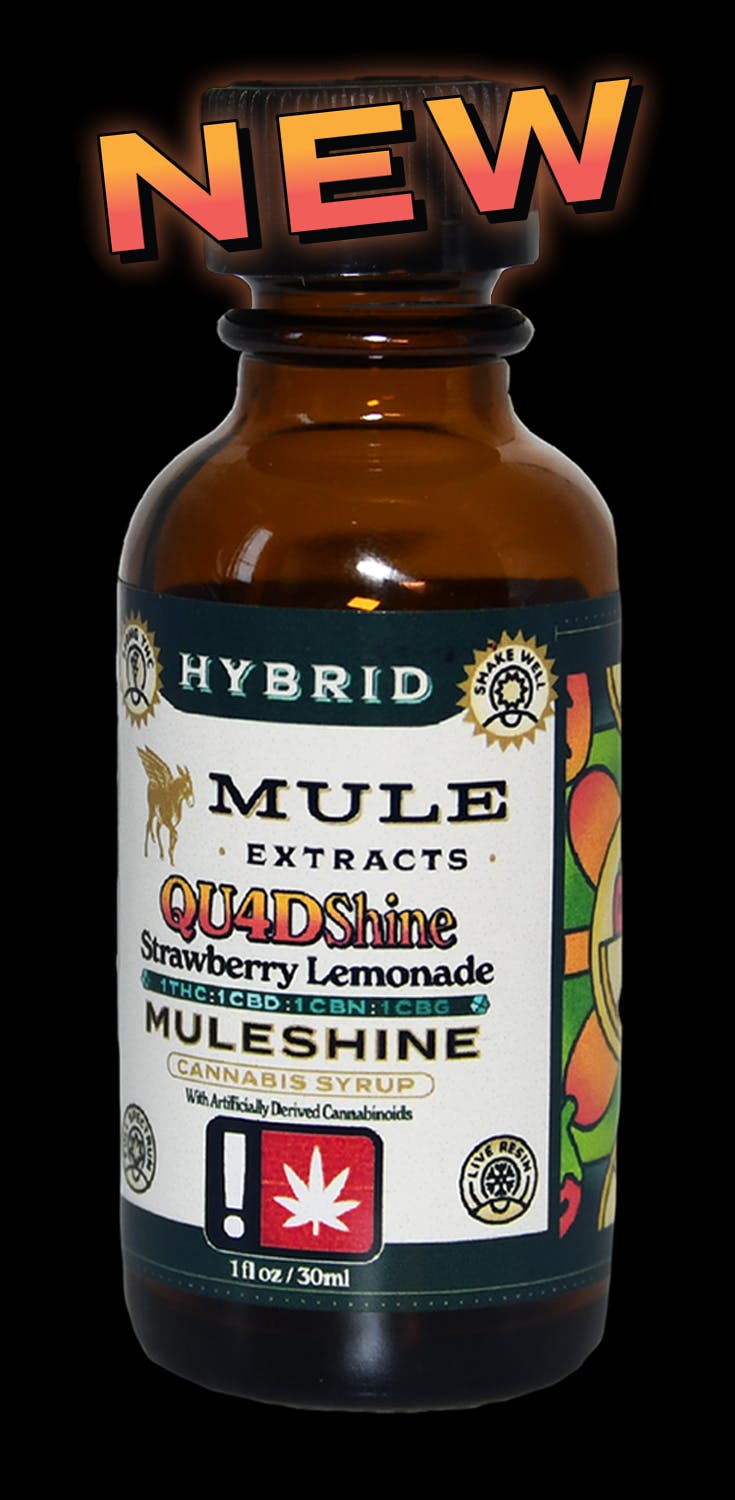 Mule Extracts Mule Extracts | THC:CBD:CBG:CBN QUAD Strawberry Lemonade  Muleshine Syrup | 250mg - Mythos Cannabis Dispensary in Portland, OR