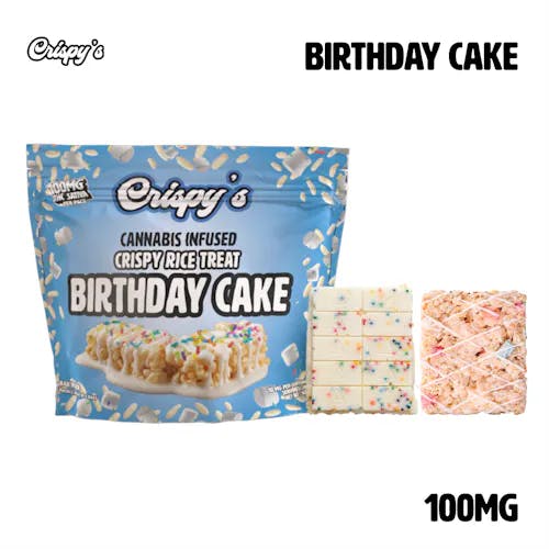 Product Crispys - Birthday Cake - 100mg - Cereal Bar